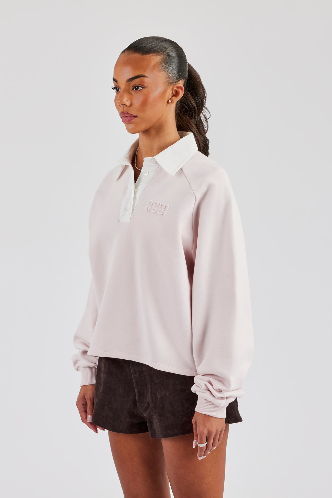 Rugby Polo Sweatshirt - Light Pink